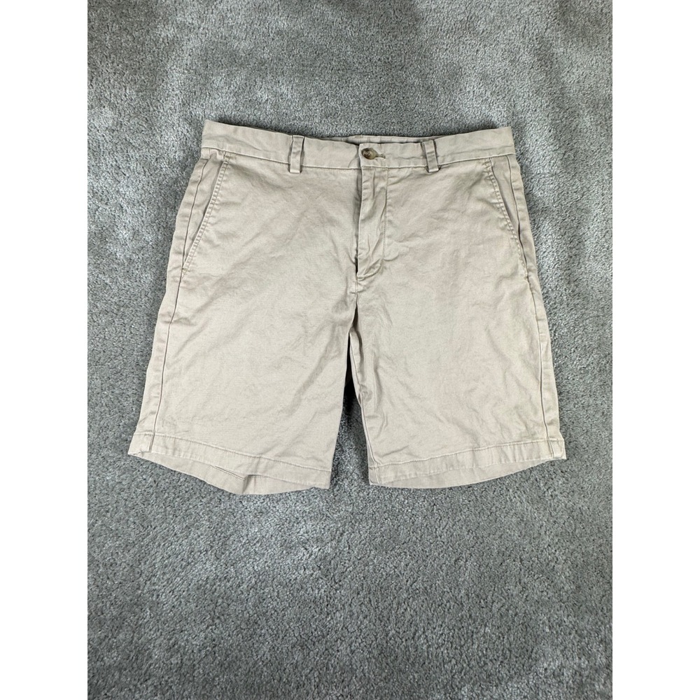 Vineyard Vines Breaker Shorts Mens 33 Khaki Tan Chino Cotton Stretch Flat Front